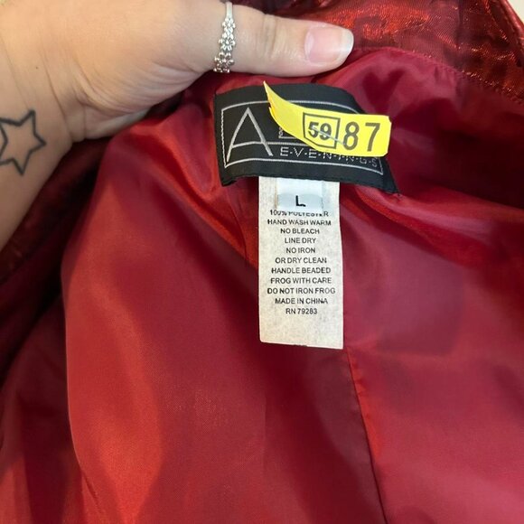 Vintage Alexandra Evenings Wear Burgundy Red Shimmery Sheer Large Top Gothic - Picture 7 of 8